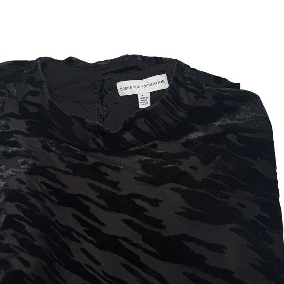 Dress The Population FAWN Velvet Burnout Mini Dress Size M/L New $258 - Picture 11 of 11